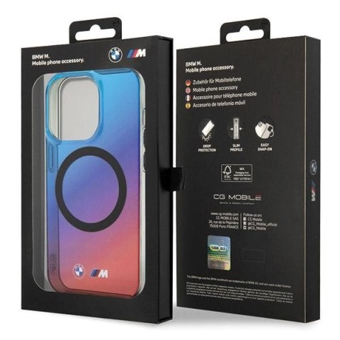 Etui BMW M Gradient MagSafe na iPhone 15 Pro Max - czerwono-niebieskie Etui BMW M Gradient MagSafe na iPhone 15 Pro Max - czerwono-niebieskie