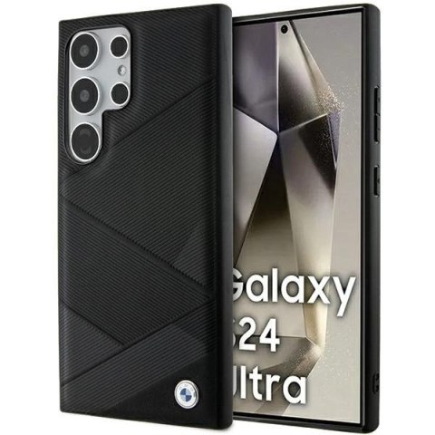 Etui BMW Signature Leather Crossing Lines Pattern na Samsung Galaxy S24 Ultra - czarne Etui BMW Signature Leather Crossing Lines Pattern na Samsung Galaxy S24 Ultra - czarne