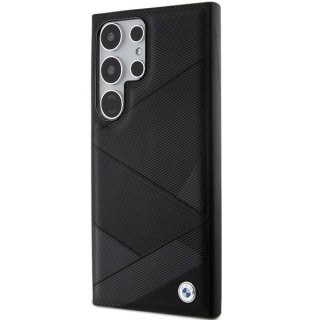Etui BMW Signature Leather Crossing Lines Pattern na Samsung Galaxy S24 Ultra - czarne