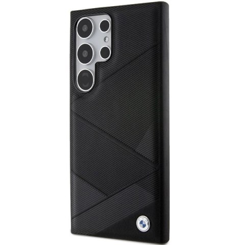 Etui BMW Signature Leather Crossing Lines Pattern na Samsung Galaxy S24 Ultra - czarne Etui BMW Signature Leather Crossing Lines Pattern na Samsung Galaxy S24 Ultra - czarne