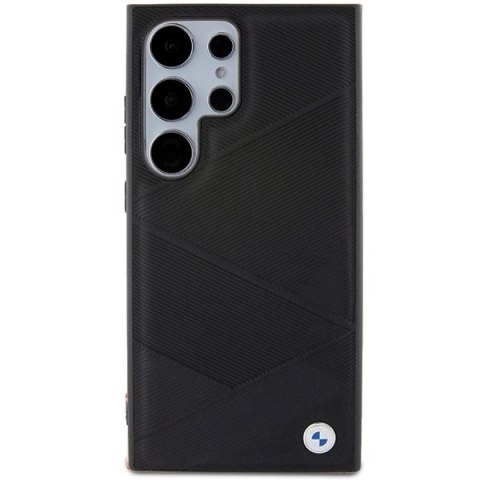 Etui BMW Signature Leather Crossing Lines Pattern na Samsung Galaxy S24 Ultra - czarne Etui BMW Signature Leather Crossing Lines Pattern na Samsung Galaxy S24 Ultra - czarne