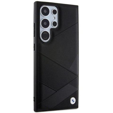 Etui BMW Signature Leather Crossing Lines Pattern na Samsung Galaxy S24 Ultra - czarne Etui BMW Signature Leather Crossing Lines Pattern na Samsung Galaxy S24 Ultra - czarne