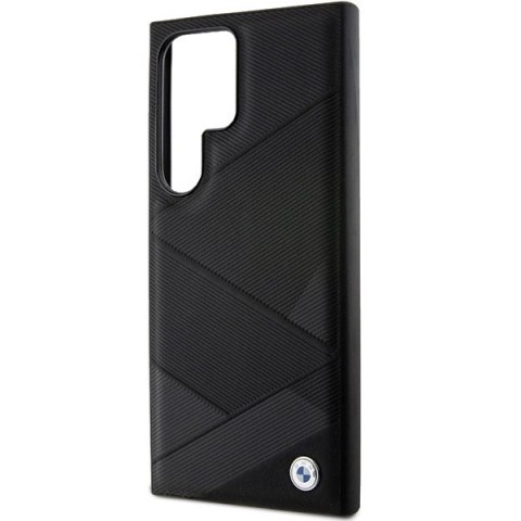 Etui BMW Signature Leather Crossing Lines Pattern na Samsung Galaxy S24 Ultra - czarne Etui BMW Signature Leather Crossing Lines Pattern na Samsung Galaxy S24 Ultra - czarne
