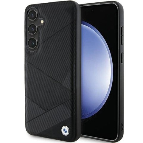 Etui BMW Signature Leather Crossing Lines Pattern na Samsung Galaxy S24+ - czarne Etui BMW Signature Leather Crossing Lines Pattern na Samsung Galaxy S24+ - czarne