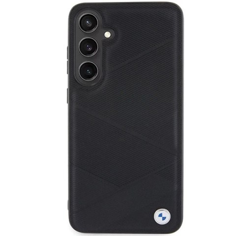 Etui BMW Signature Leather Crossing Lines Pattern na Samsung Galaxy S24+ - czarne Etui BMW Signature Leather Crossing Lines Pattern na Samsung Galaxy S24+ - czarne
