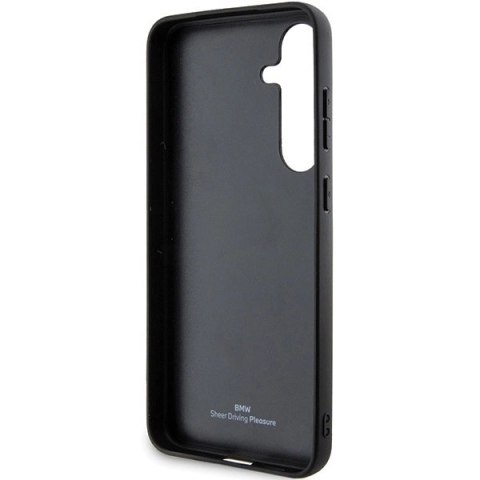Etui BMW Signature Leather Crossing Lines Pattern na Samsung Galaxy S24+ - czarne Etui BMW Signature Leather Crossing Lines Pattern na Samsung Galaxy S24+ - czarne