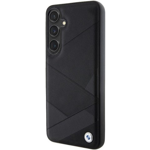 Etui BMW Signature Leather Crossing Lines Pattern na Samsung Galaxy S24 - czarne Etui BMW Signature Leather Crossing Lines Pattern na Samsung Galaxy S24 - czarne