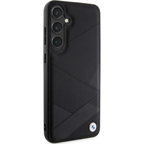 Etui BMW Signature Leather Crossing Lines Pattern na Samsung Galaxy S24 - czarne Etui BMW Signature Leather Crossing Lines Pattern na Samsung Galaxy S24 - czarne