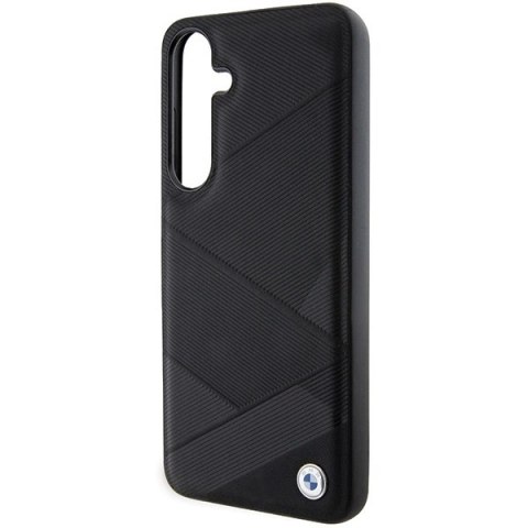 Etui BMW Signature Leather Crossing Lines Pattern na Samsung Galaxy S24 - czarne Etui BMW Signature Leather Crossing Lines Pattern na Samsung Galaxy S24 - czarne