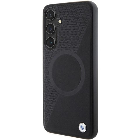 Etui BMW Signature Leather Half Textured & Circle MagSafe na Samsung Galaxy S24 - czarne Etui BMW Signature Leather Half Textured & Circle MagSafe na Samsung Galaxy S24 - czarne