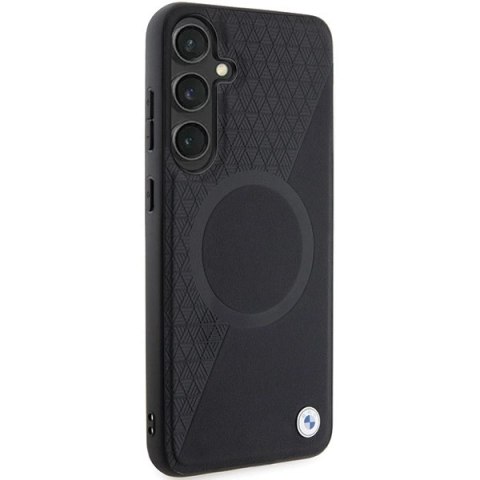 Etui BMW Signature Leather Half Textured & Circle MagSafe na Samsung Galaxy S24 - czarne Etui BMW Signature Leather Half Textured & Circle MagSafe na Samsung Galaxy S24 - czarne