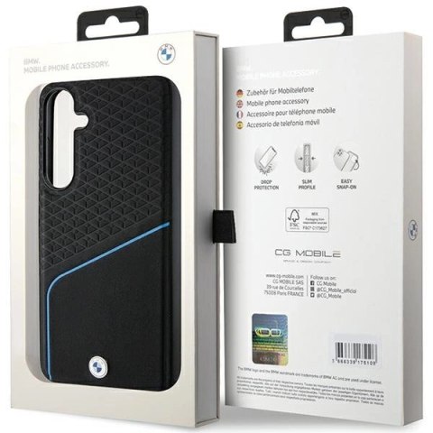 Etui BMW Signature Leather Textured & Line MagSafe na Samsung Galaxy S24+ - czarne Etui BMW Signature Leather Textured & Line MagSafe na Samsung Galaxy S24+ - czarne