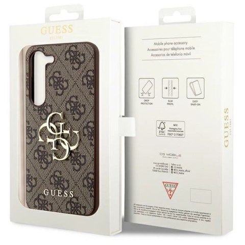 Etui Guess 4G Big Metal Logo na Samsung Galaxy S24 - brązowe