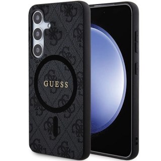 Etui Guess 4G Collection Leather Metal Logo MagSafe na Samsung Galaxy S24+ - czarne