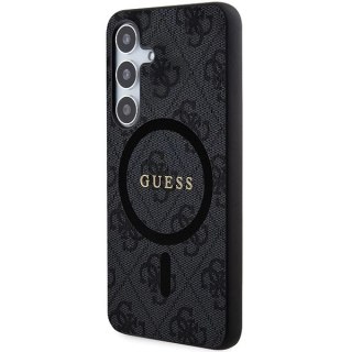 Etui Guess 4G Collection Leather Metal Logo MagSafe na Samsung Galaxy S24+ - czarne