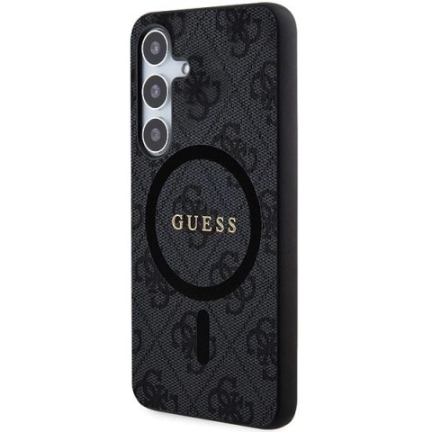 Etui Guess 4G Collection Leather Metal Logo MagSafe na Samsung Galaxy S24+ - czarne