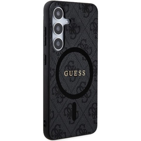 Etui Guess 4G Collection Leather Metal Logo MagSafe na Samsung Galaxy S24+ - czarne