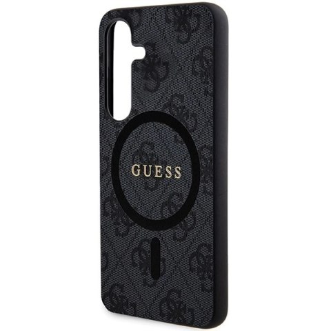 Etui Guess 4G Collection Leather Metal Logo MagSafe na Samsung Galaxy S24+ - czarne
