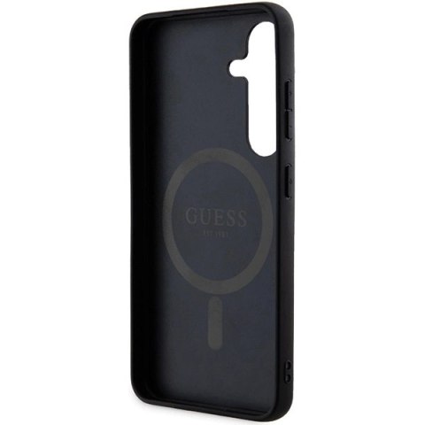 Etui Guess 4G Collection Leather Metal Logo MagSafe na Samsung Galaxy S24+ - czarne