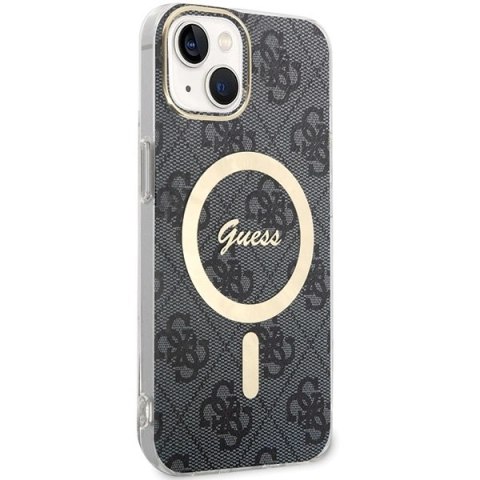 Etui Guess 4G MagSafe na iPhone 15 Plus / 14 Plus - czarne