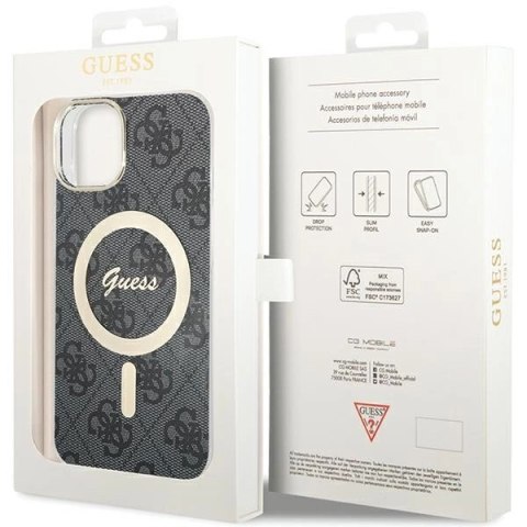 Etui Guess 4G MagSafe na iPhone 15 Plus / 14 Plus - czarne