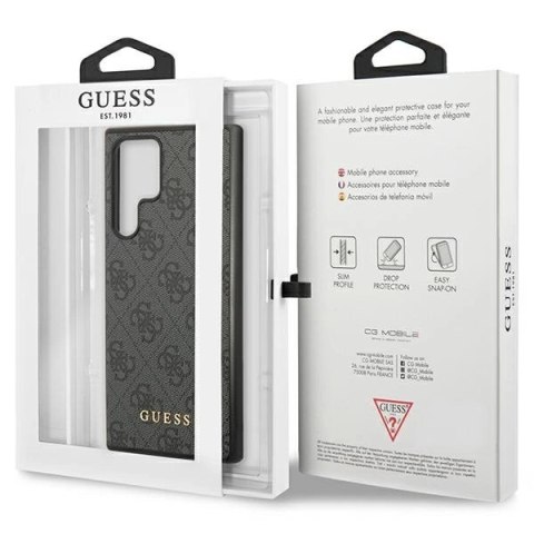 Etui Guess 4G Metal Gold Logo na Samsung Galaxy S24 Ultra - czarne