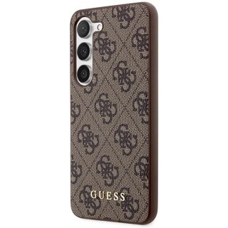 Etui Guess 4G Metal Gold Logo na Samsung Galaxy S24+ - brązowe