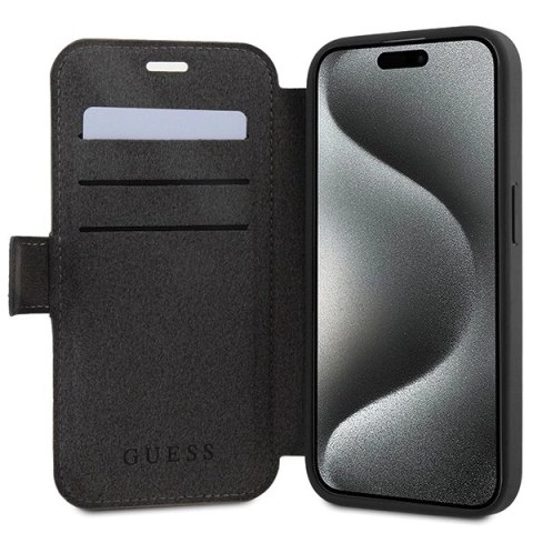 Etui Guess 4G Metal Logo na iPhone 15 / 14 / 13 - szare