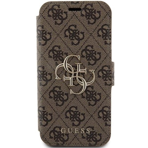 Etui Guess 4G Metal Logo na iPhone 15 Pro Max - brązowe