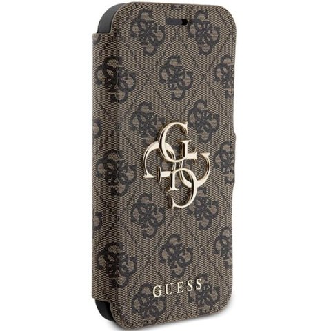 Etui Guess 4G Metal Logo na iPhone 15 Pro Max - brązowe