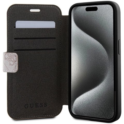 Etui Guess 4G Metal Logo na iPhone 15 Pro Max - różowe