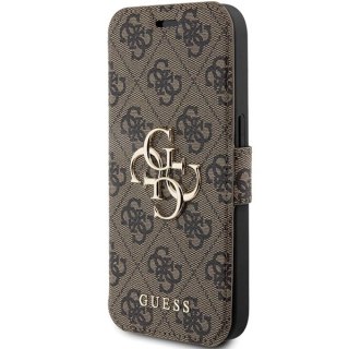 Etui Guess 4G Metal Logo na iPhone 15 Pro - brązowe