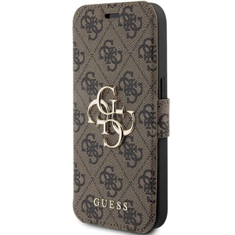 Etui Guess 4G Metal Logo na iPhone 15 Pro - brązowe