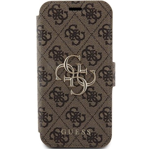Etui Guess 4G Metal Logo na iPhone 15 Pro - brązowe