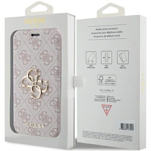 Etui Guess 4G Metal Logo na iPhone 15 Pro - różowe