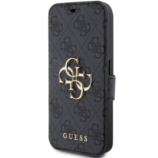 Etui Guess 4G Metal Logo na iPhone 15 Pro - szare