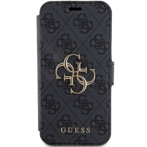 Etui Guess 4G Metal Logo na iPhone 15 Pro - szare