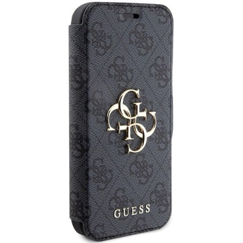 Etui Guess 4G Metal Logo na iPhone 15 Pro - szare