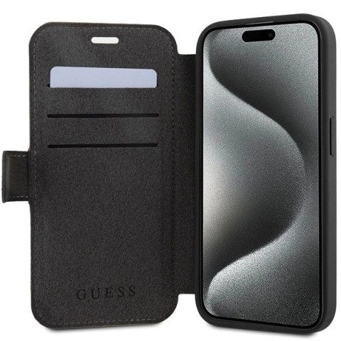 Etui Guess 4G Metal Logo na iPhone 15 Pro - szare