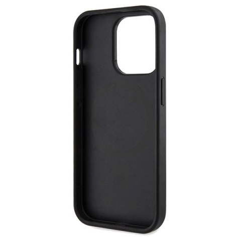 Etui Guess 4G Printed Stripes MagSafe na iPhone 15 Pro Max - czarne