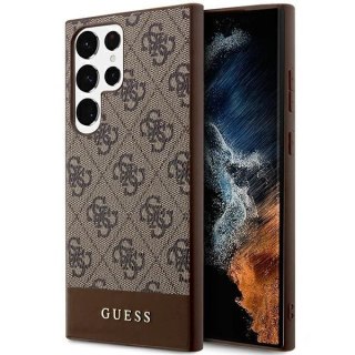 Etui Guess 4G Stripe Collection na Samsung Galaxy S24 Ultra - brązowe