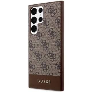 Etui Guess 4G Stripe Collection na Samsung Galaxy S24 Ultra - brązowe