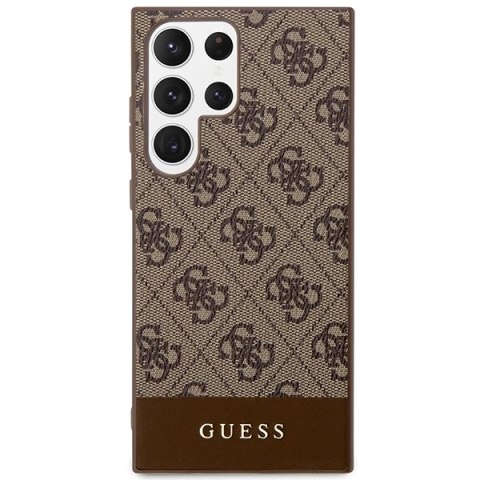 Etui Guess 4G Stripe Collection na Samsung Galaxy S24 Ultra - brązowe