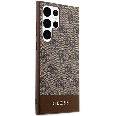Etui Guess 4G Stripe Collection na Samsung Galaxy S24 Ultra - brązowe