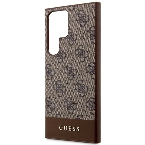 Etui Guess 4G Stripe Collection na Samsung Galaxy S24 Ultra - brązowe