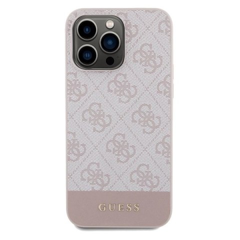 Etui Guess 4G Stripe Collection na iPhone 14 Pro - różowe