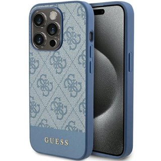 Etui Guess 4G Stripe Collection na iPhone 15 Pro Max - niebieskie
