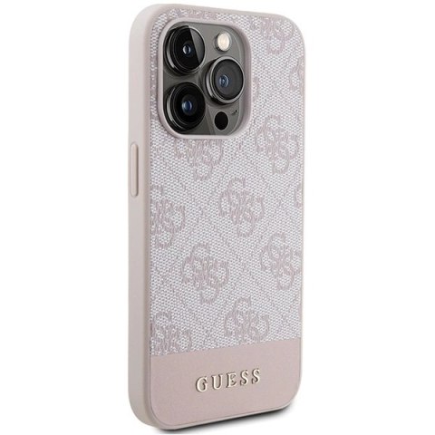 Etui Guess 4G Stripe Collection na iPhone 15 Pro - różowe