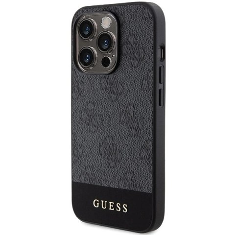 Etui Guess 4G Stripe Collection na iPhone 15 Pro - szare
