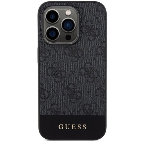 Etui Guess 4G Stripe Collection na iPhone 15 Pro - szare